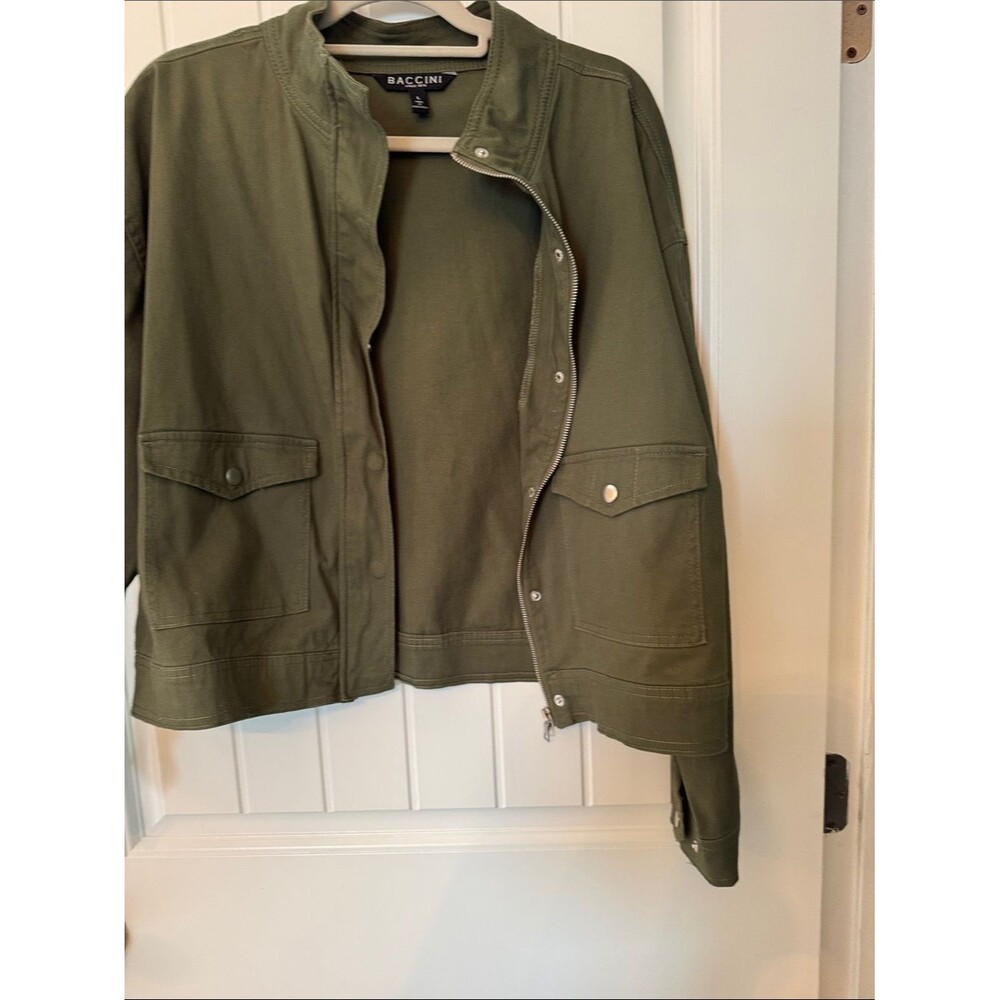 Baccini Olive Green Military-Style Jacket